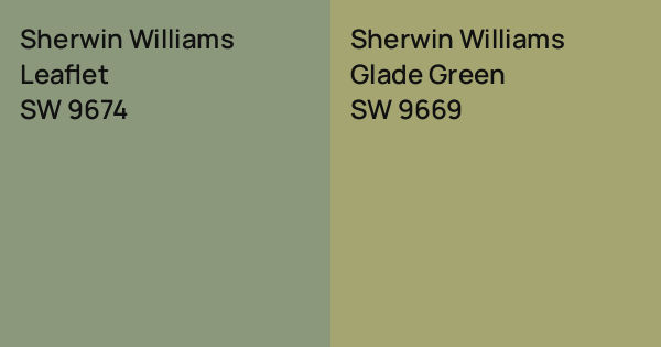 Sherwin Williams Leaflet vs. Sherwin Williams Glade Green comparison