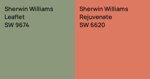 Sherwin Williams Leaflet vs. Sherwin Williams Rejuvenate comparison