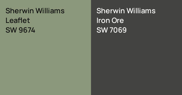Sherwin Williams Leaflet vs. Sherwin Williams Iron Ore comparison