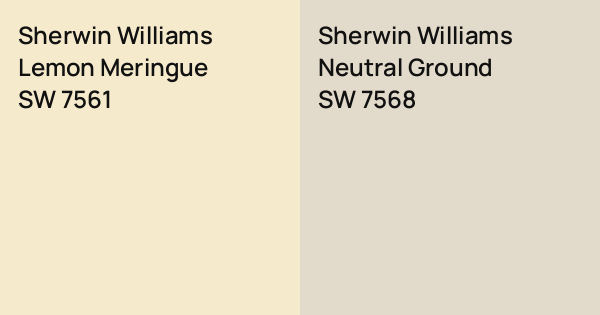 Sherwin Williams Lemon Meringue vs. Sherwin Williams Neutral Ground ...