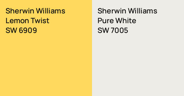 Sherwin Williams Lemon Twist vs. Sherwin Williams Pure White comparison