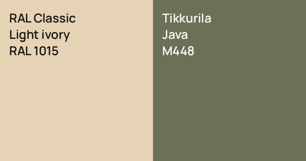 Ral 448 RAL Classic Light ivory vs. Tikkurila Java comparison