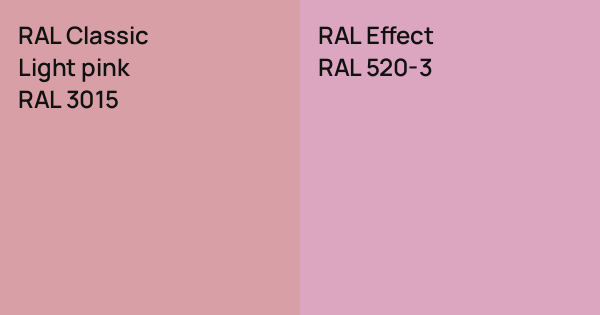 RAL Classic Light pink vs. RAL Effect RAL 520-3 comparison