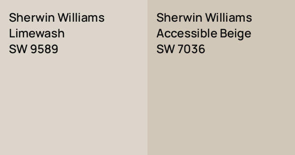 Sherwin Williams Limewash vs. Sherwin Williams Accessible Beige comparison