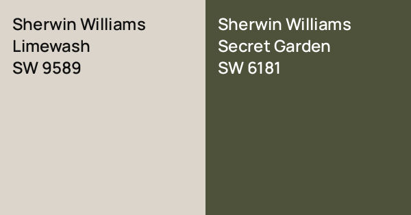 Sherwin Williams Limewash vs. Sherwin Williams Secret Garden comparison