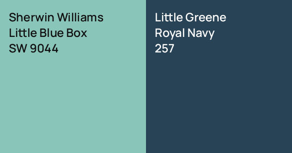 Sherwin Williams Little Blue Box vs. Little Greene Royal Navy comparison