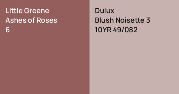 Little Greene Ashes of Roses vs. Dulux Blush Noisette 3 comparison