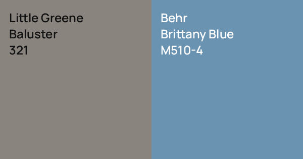 Little Greene Baluster vs. Behr Brittany Blue comparison