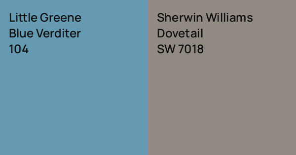Little Greene Blue Verditer vs. Sherwin Williams Dovetail comparison