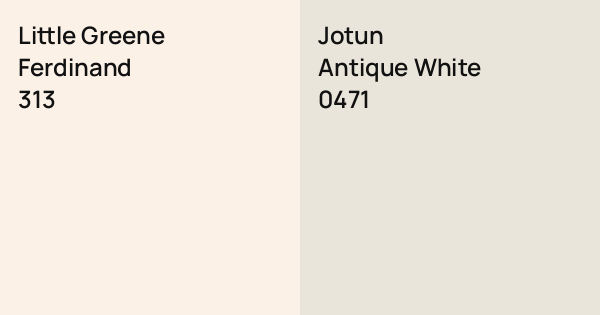 Ferdinand Color Little Greene Ferdinand vs. Jotun Antique White comparison