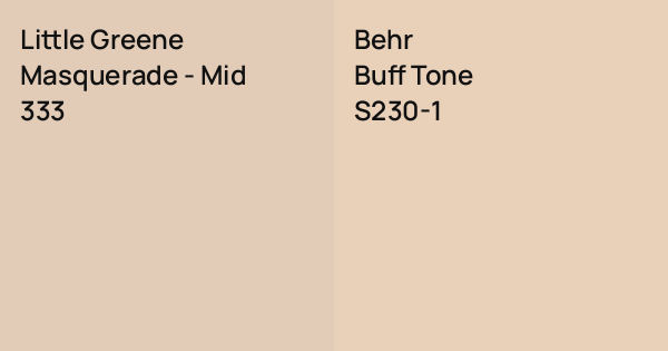Little Greene Masquerade - Mid vs. Behr Buff Tone comparison