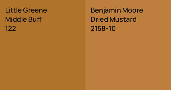 Little Greene Middle Buff vs. Benjamin Moore Dried Mustard comparison