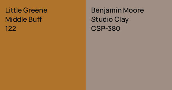 Little Greene Middle Buff vs. Benjamin Moore Studio Clay comparison