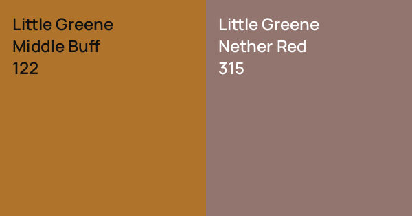 Little Greene Middle Buff vs. Little Greene Nether Red comparison