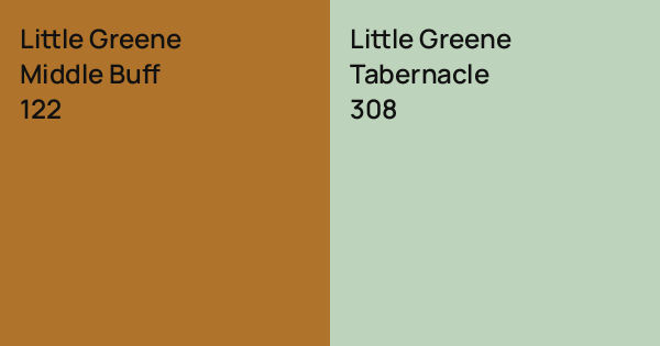 Little Greene Middle Buff vs. Little Greene Tabernacle comparison