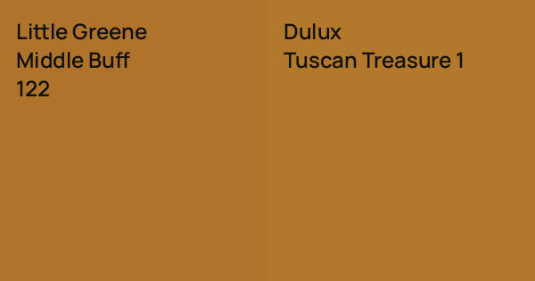Little Greene Middle Buff vs. Dulux Tuscan Treasure 1 comparison