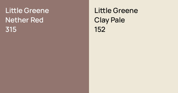 Little Greene Nether Red vs. Little Greene Clay Pale comparison