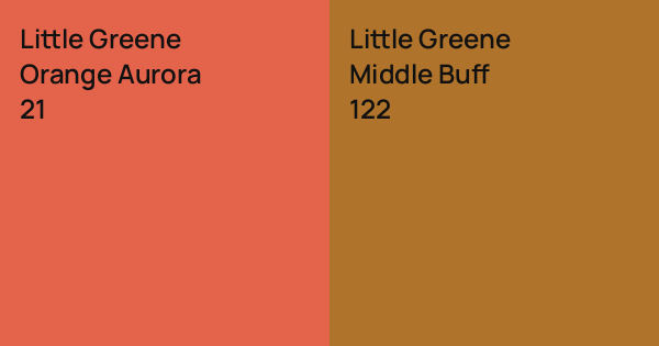 Little Greene Orange Aurora vs. Little Greene Middle Buff comparison