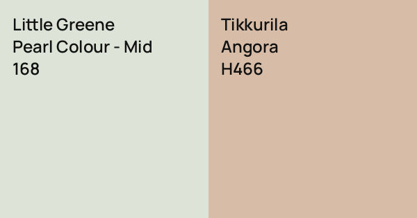 Little Greene Pearl Colour - Mid vs. Tikkurila Angora comparison