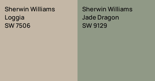 Sherwin Williams Loggia vs. Sherwin Williams Jade Dragon comparison