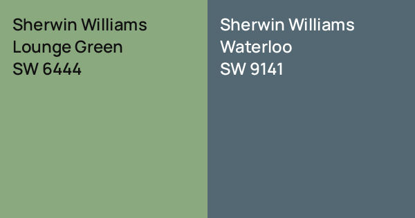 Sherwin Williams Lounge Green vs. Sherwin Williams Waterloo comparison