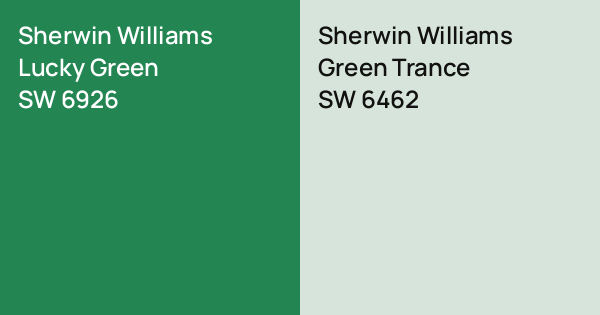 Sherwin Williams Lucky Green vs. Sherwin Williams Green Trance comparison