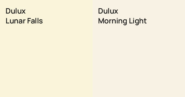 Dulux Lunar Falls vs. Dulux Morning Light comparison