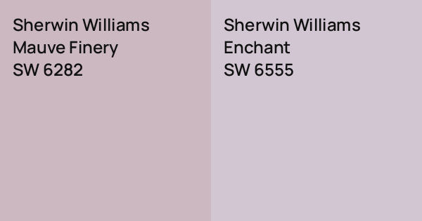 Sherwin Williams Mauve Finery vs. Sherwin Williams Enchant comparison