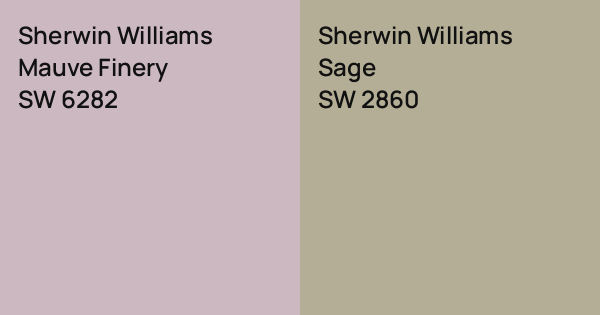 Sw 6282 Sherwin Williams Mauve Finery vs. Sherwin Williams Sage comparison