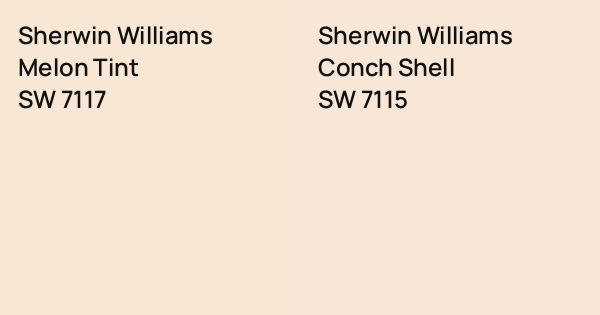 Sherwin Williams Melon Tint vs. Sherwin Williams Conch Shell comparison