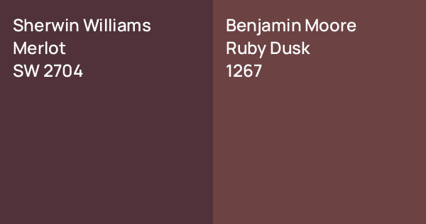 Sherwin Williams Merlot vs. Benjamin Moore Ruby Dusk comparison