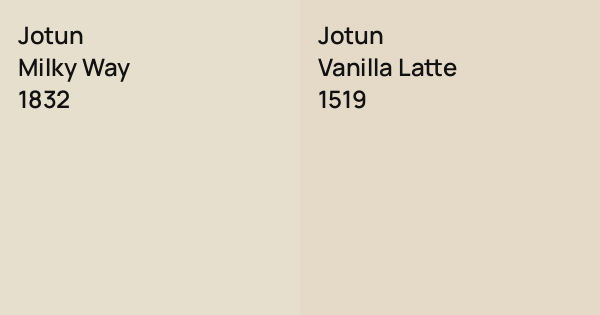 Jotun Milky Way vs. Jotun Vanilla Latte comparison