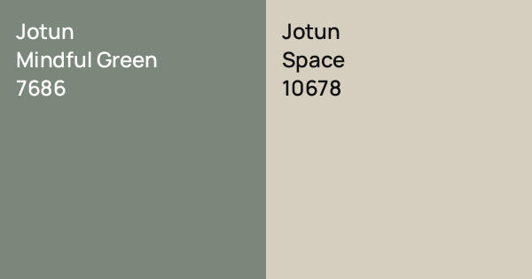 Jotun Mindful Green vs. Jotun Space comparison
