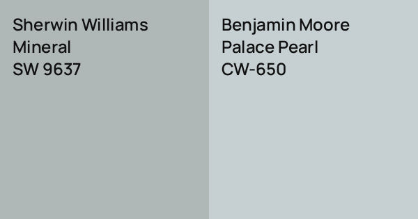 Sherwin Williams Mineral vs. Benjamin Moore Palace Pearl comparison