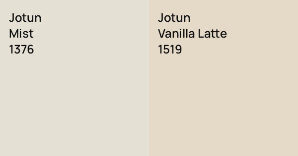 Jotun Mist vs. Jotun Vanilla Latte comparison