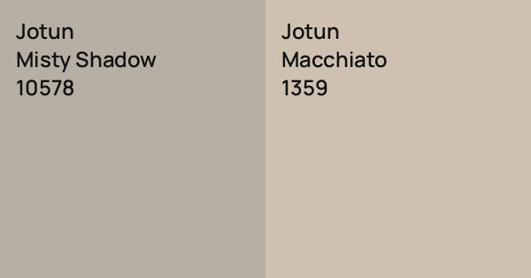 Jotun Misty Shadow vs. Jotun Macchiato comparison