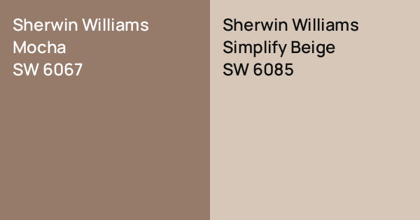 Sherwin Williams Mocha vs. Sherwin Williams Simplify Beige comparison