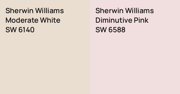 Sherwin Williams Moderate White vs. Sherwin Williams Diminutive Pink ...