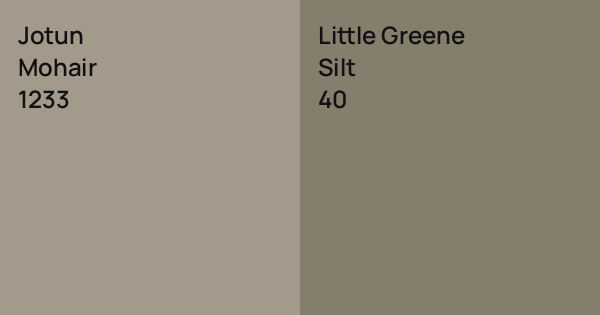 Jotun Mohair vs. Little Greene Silt comparison