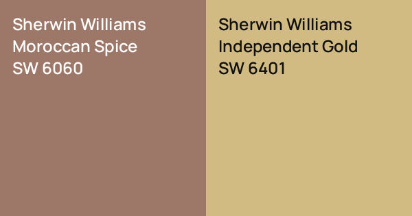 Sherwin Williams Moroccan Spice vs. Sherwin Williams Independent Gold ...