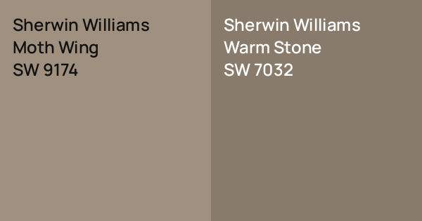 Sherwin Williams Moth Wing vs. Sherwin Williams Warm Stone comparison
