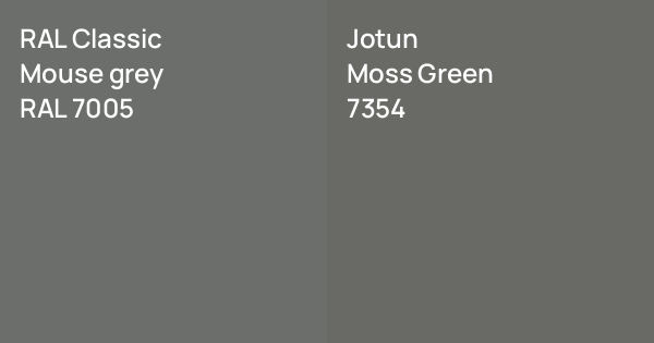 RAL Classic Mouse grey vs. Jotun Moss Green comparison
