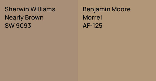Sherwin Williams Nearly Brown vs. Benjamin Moore Morrel comparison