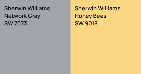 Sherwin Williams Network Gray vs. Sherwin Williams Honey Bees comparison