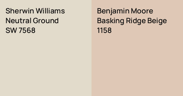 Sherwin Williams Neutral Ground vs. Benjamin Moore Basking Ridge Beige ...