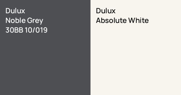 Dulux Noble Grey vs. Dulux Absolute White comparison