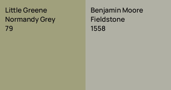 Normandy Grey Color Little Greene Normandy Grey vs. Benjamin Moore Fieldstone comparison