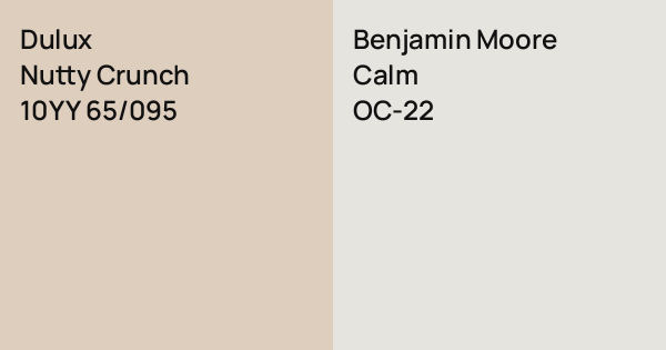 Dulux Nutty Crunch vs. Benjamin Moore Calm comparison