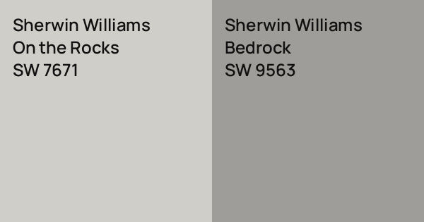 Sw Off The Rocks Sherwin Williams On the Rocks vs. Sherwin Williams Bedrock comparison