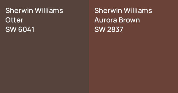 Sherwin Williams Otter vs. Sherwin Williams Aurora Brown comparison